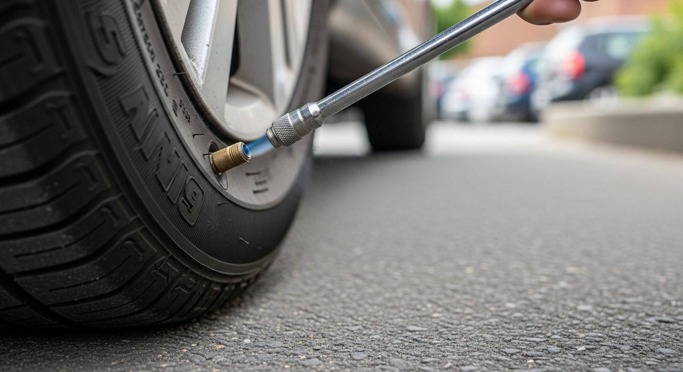 자동차 타이어 바람빼기