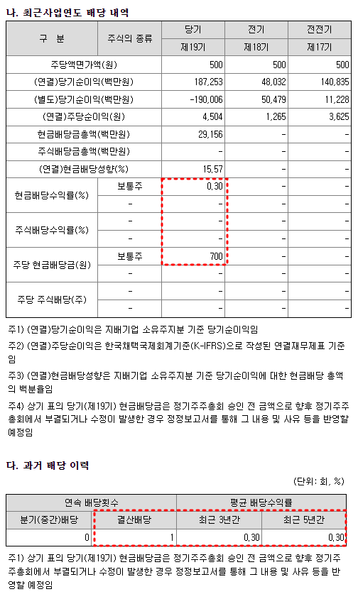배당금 현황