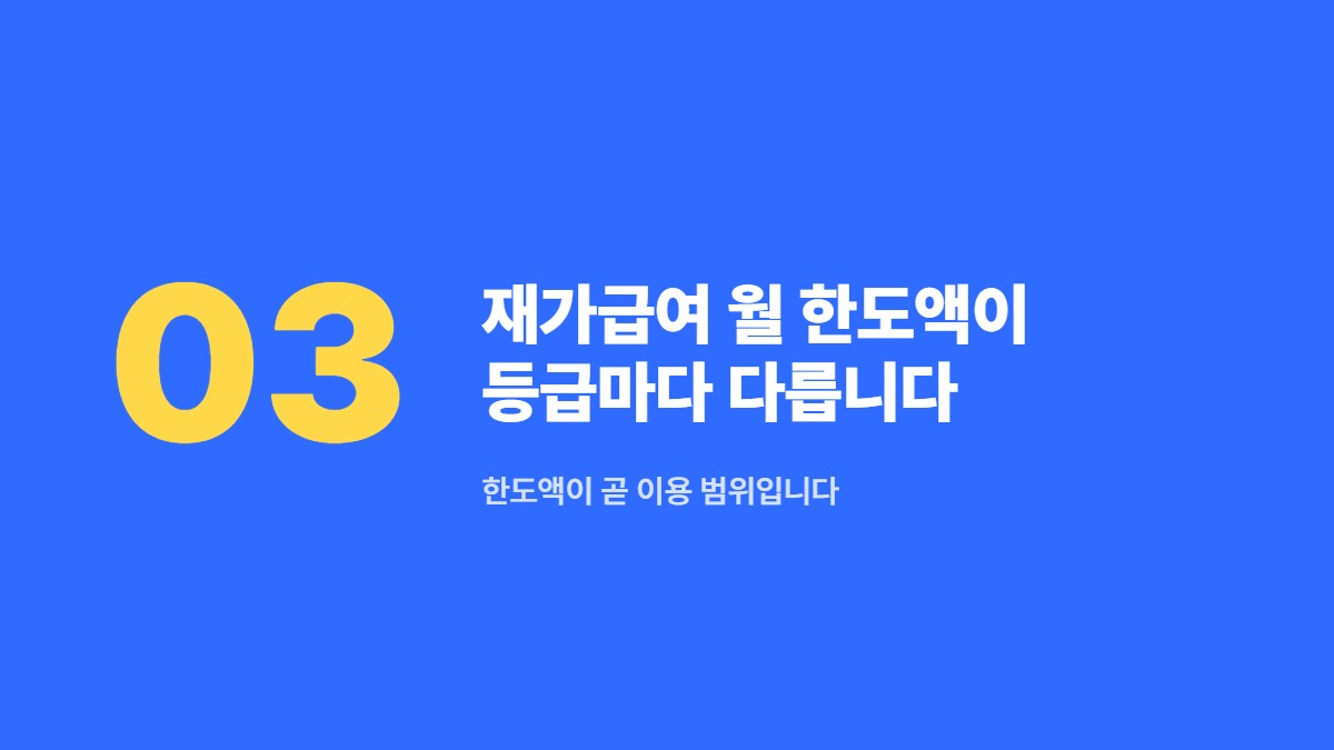 재가급여 월 한도액이 등급마다 다릅니다 — 한도액이 곧 이용 범위입니다
