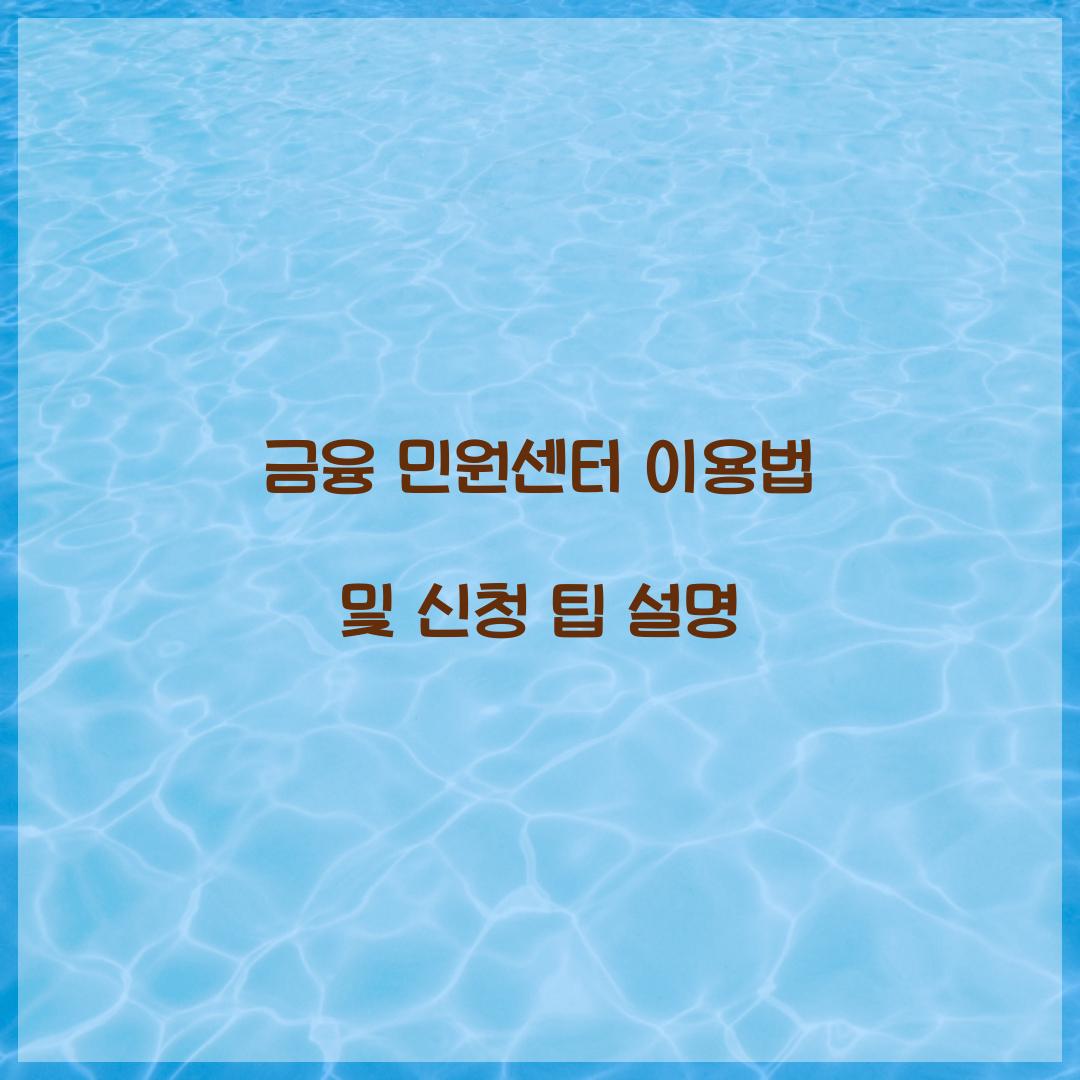 금융 민원센터