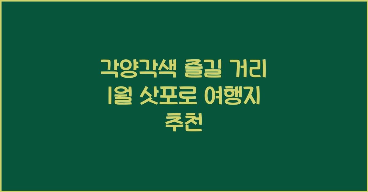 1월 삿포로 여행지 추천