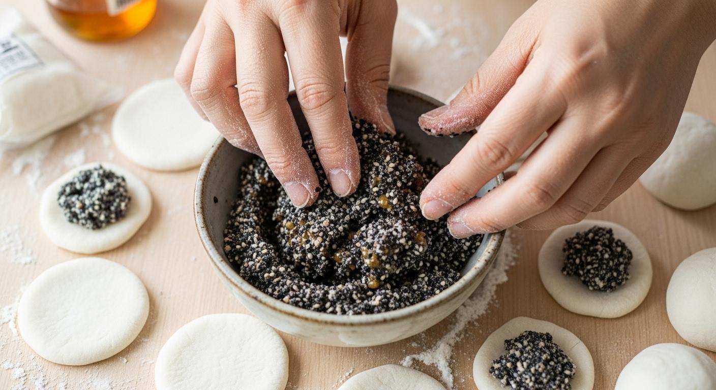 송편 깨소 만들기