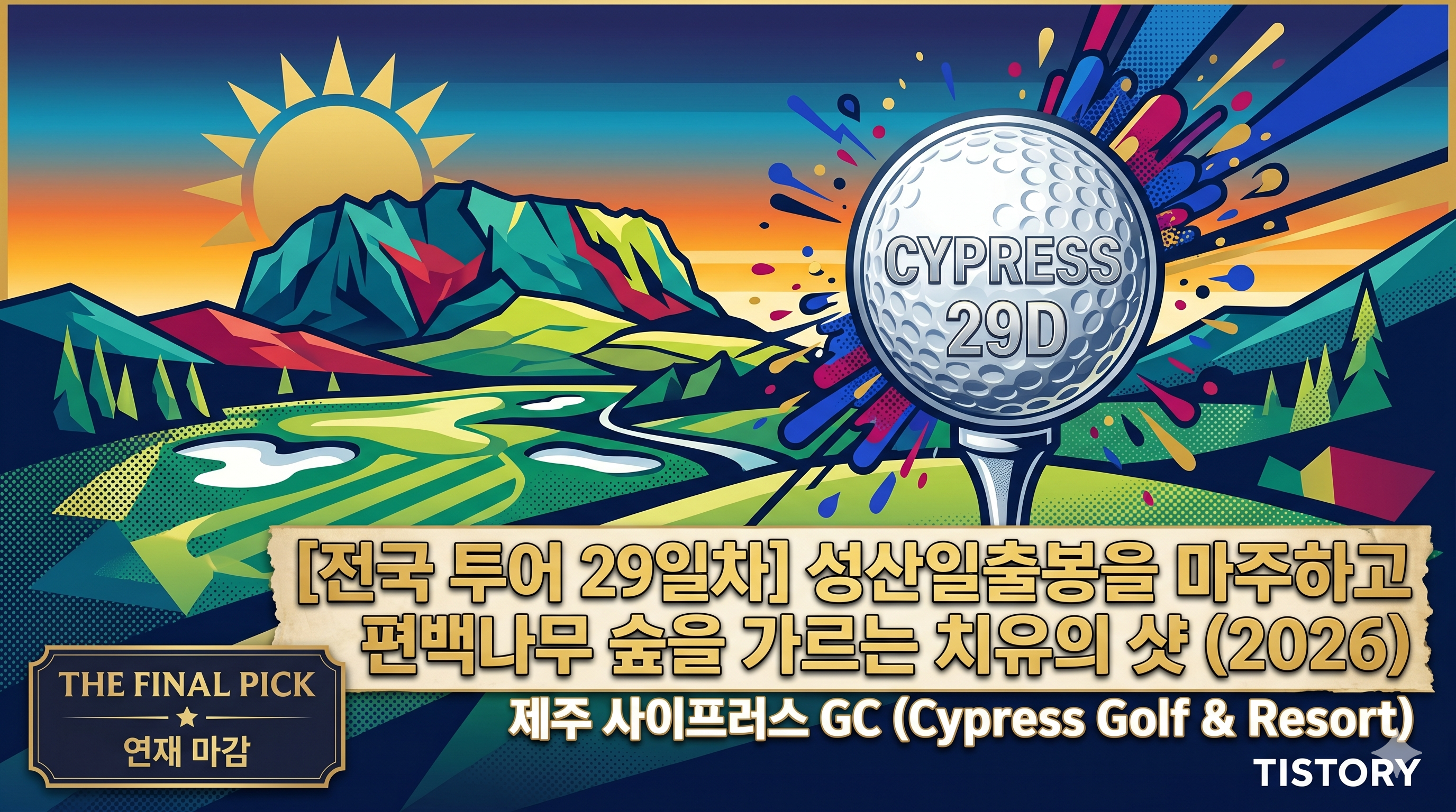 [전국 투어 29일차] 사이프러스 GC: 성산일출봉을 마주하고 편백나무 숲을 가르는 치유의 샷 (2026)