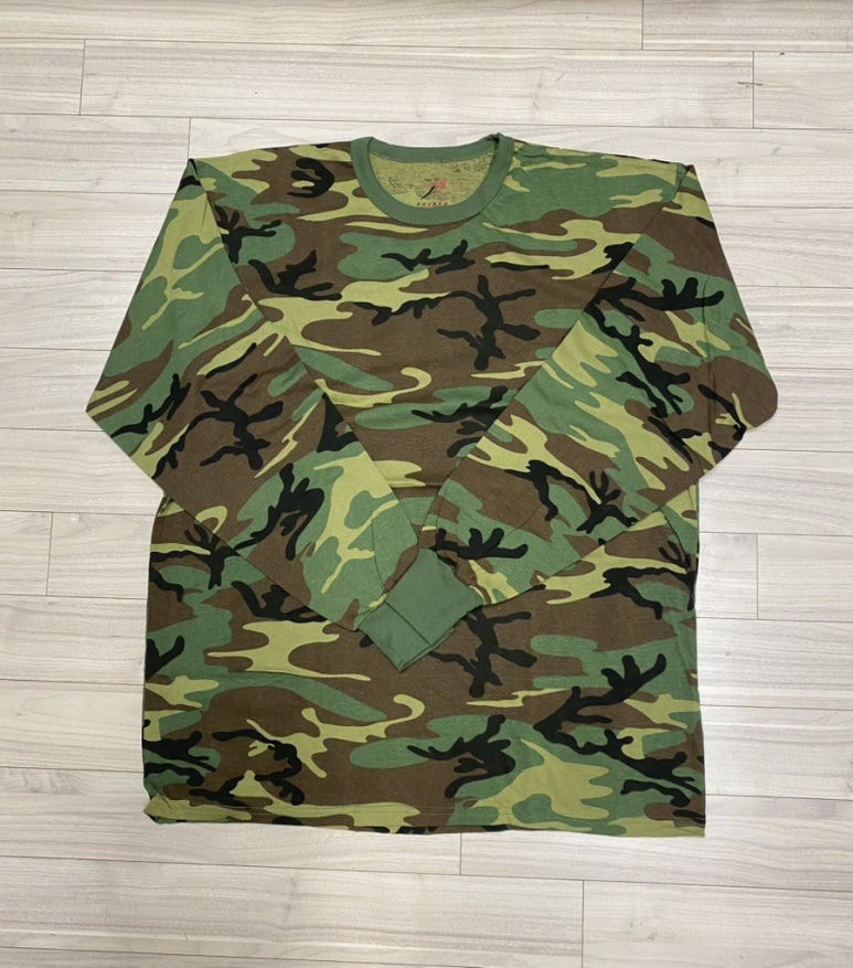 로스코(ROTHCO) 6778 롱슬리브 우드랜드 카모 티셔츠 VINTAGE ROTHCO LONG SLEEVE CAMO T-SHIRT