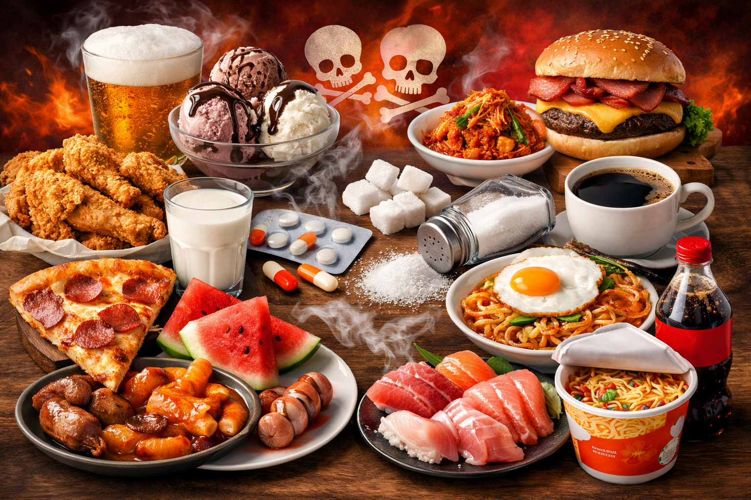 건강을 해치는 음식 궁합