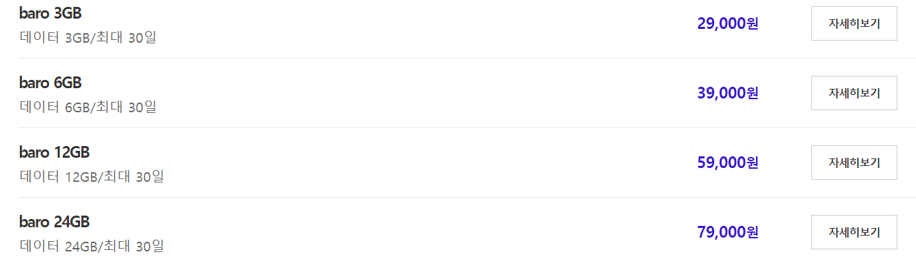 sk로밍가격 사진