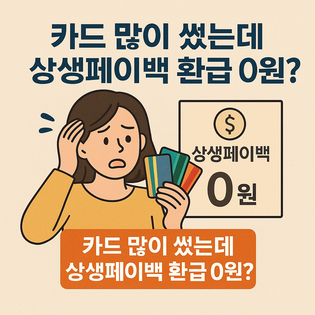 카드 많이 썼는데 상생페이백 환급 0원