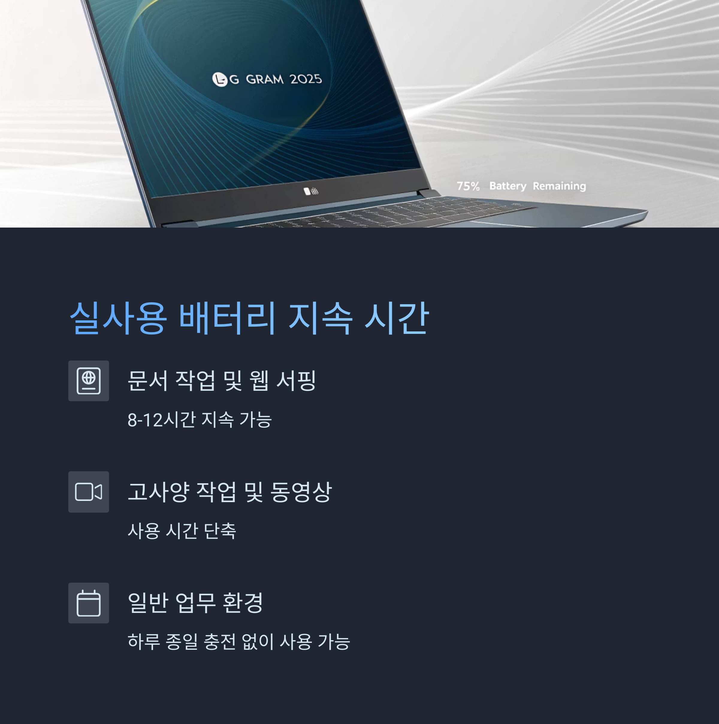 LG 그램 2025 배터리 실험기: 하루종일 충전 없이 가능할까?