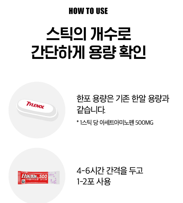 타이레놀 스틱의 장점