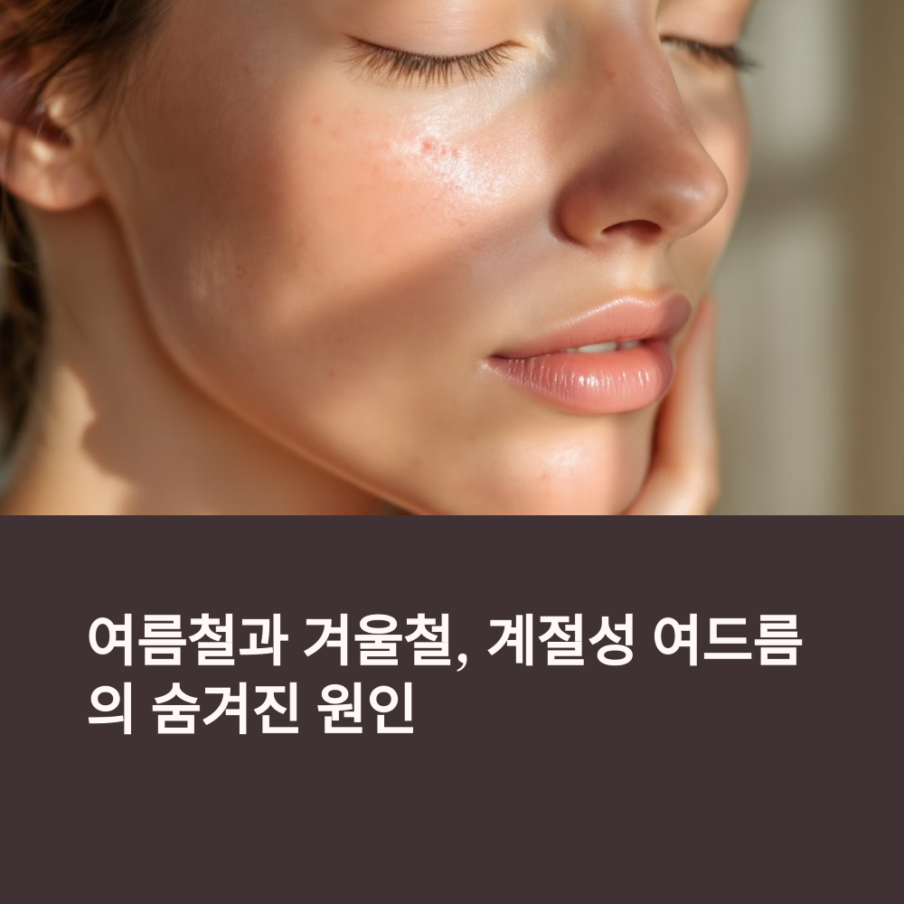 얼굴에 여드름이 난 여성의 얼굴 모습