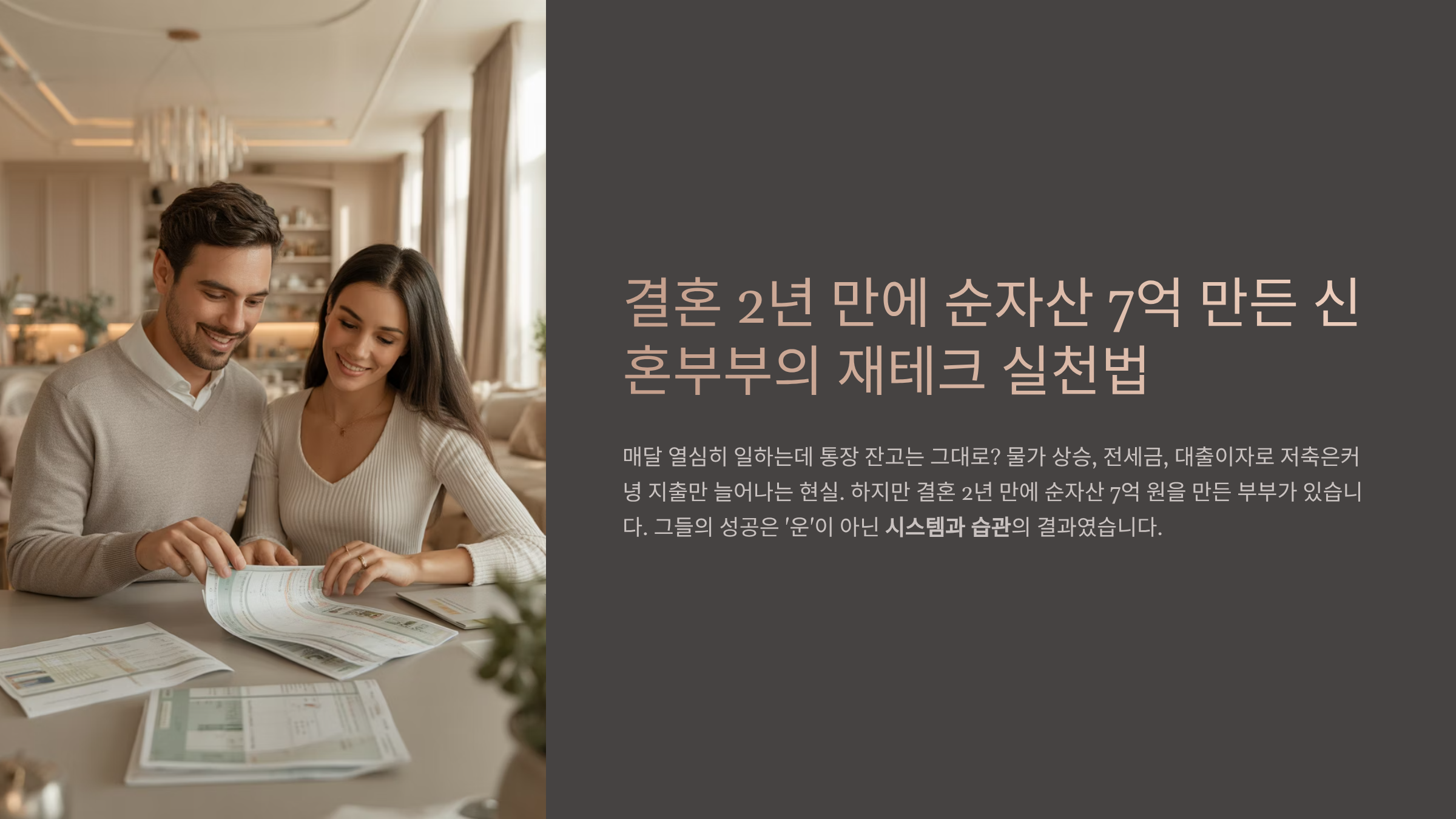 결혼 2년 만에 순자산 7억 만든 신혼부부의 돈 모으는 습관과 재테크 실천법