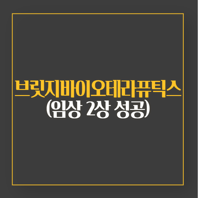 브릿지바이오테라퓨틱스 주가 상승 이유? 특발성 폐섬유증 치료제 개발
