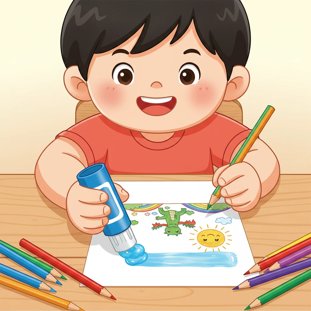 저학년 어린이용 안전 가위와 무독성 ..