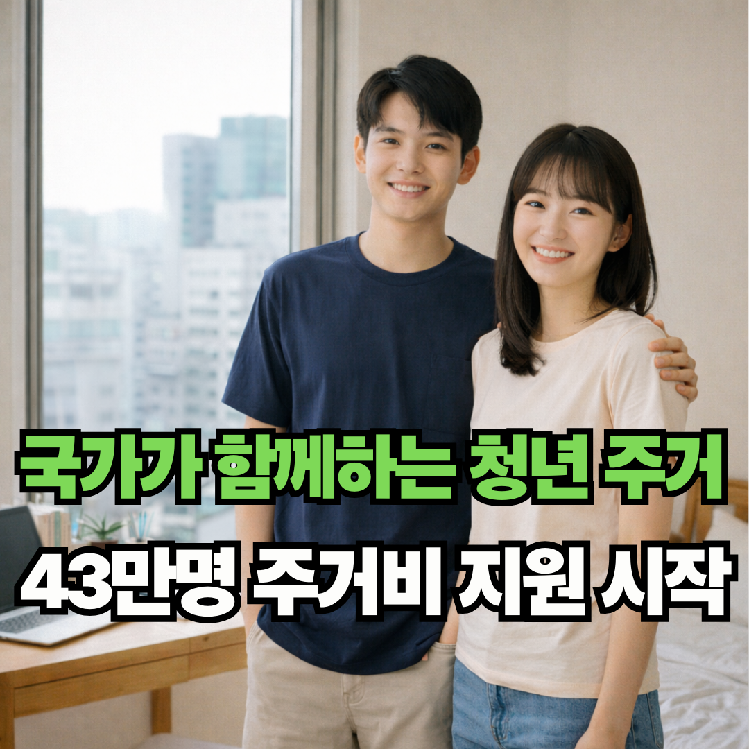 도심 소형 주거 공간에서 미래를 준비하며 미소 짓는 청년 남녀