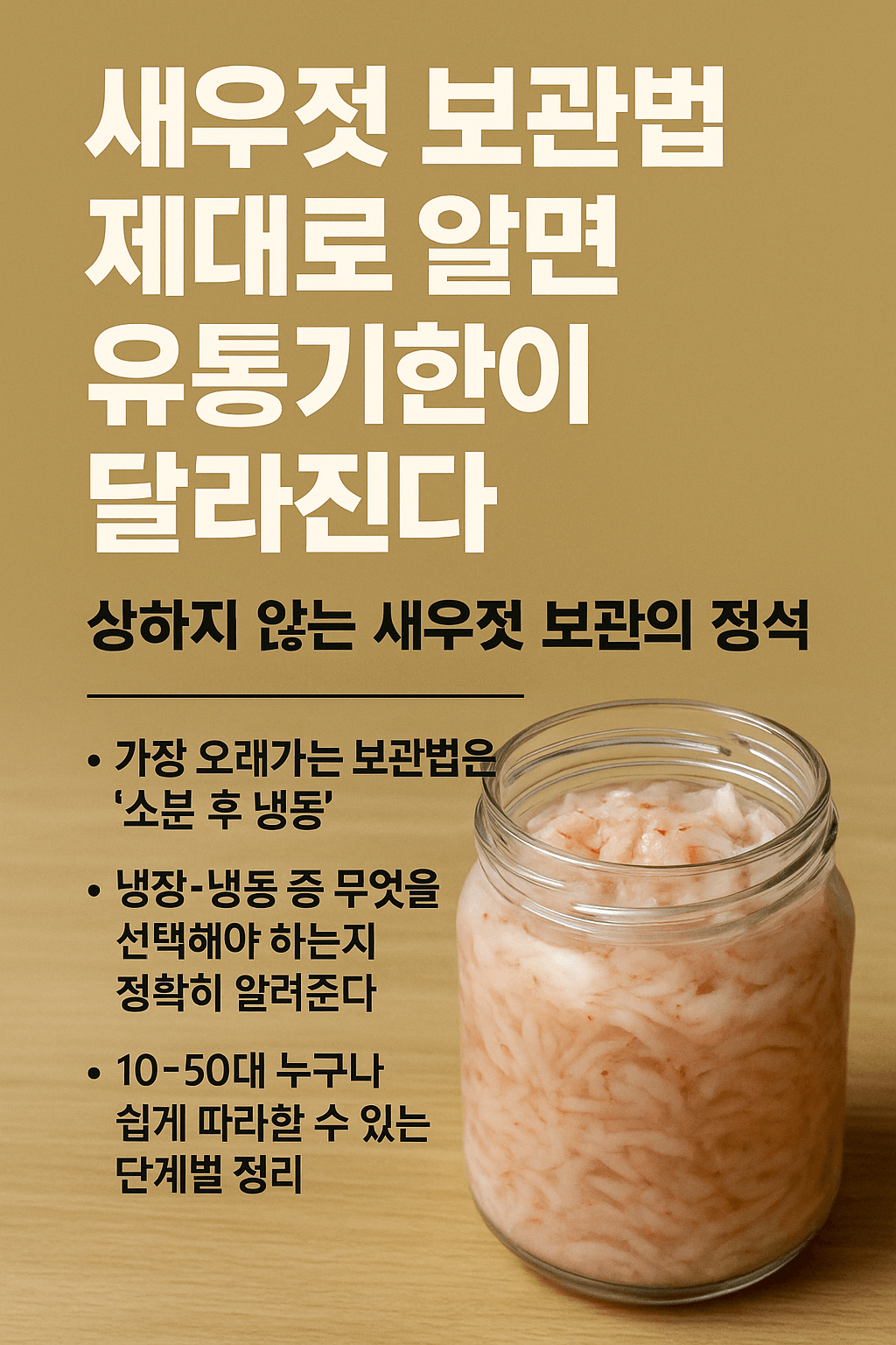 새우젓 보관법 제대로 알면 유통기한이 달라진다