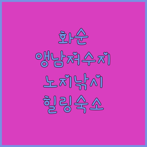 화순 앵남저수지 노지 낚시터 위치와 ..
