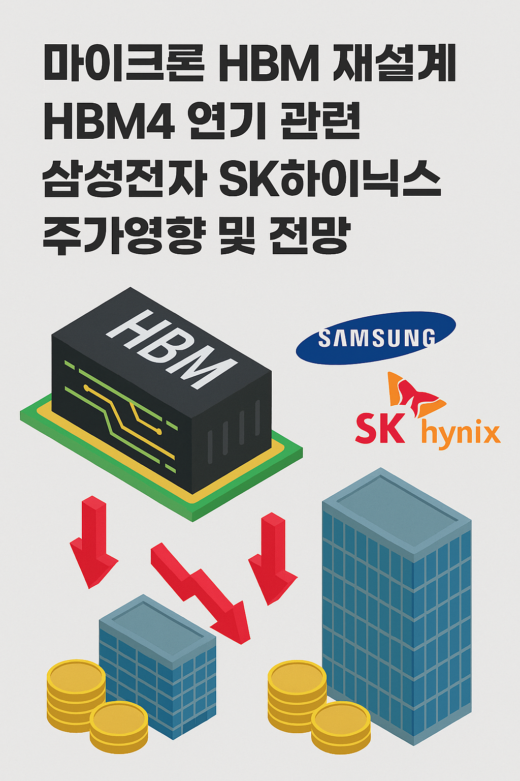 마이크론 HBM 재설계, HBM4 연기 관련 삼성전자 SK하이닉스 주가영향 및 전망