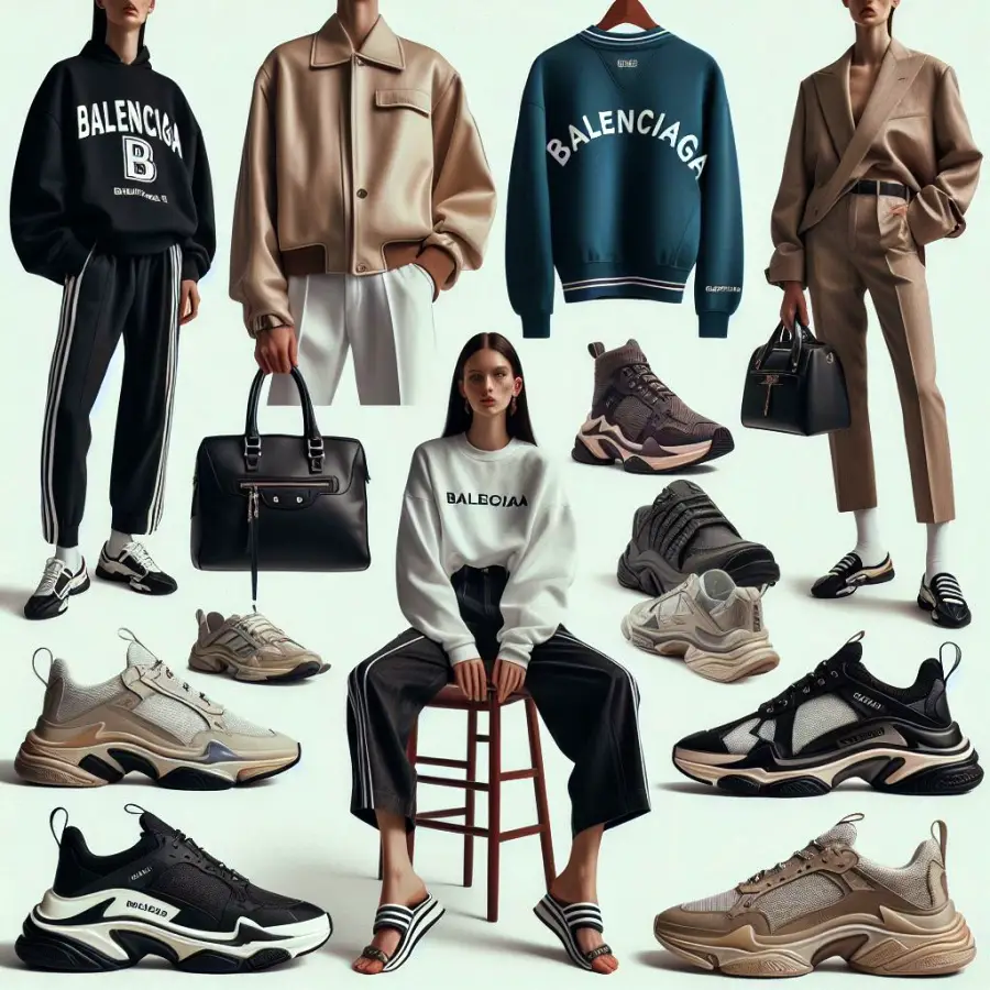 명품 브랜드인 발렌시아가 Balenciaga를 표현한 옷과 신발들