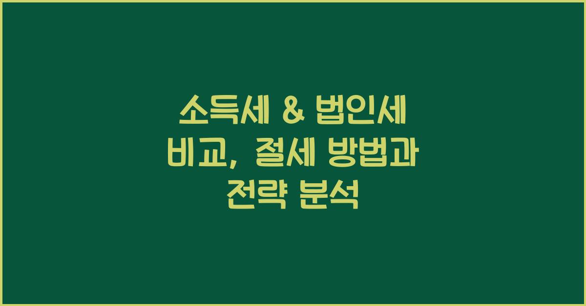 소득세 & 법인세 비교