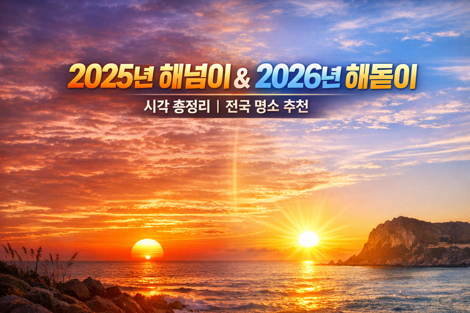 2025년 해넘이 &amp; 2026년 해돋이 시각 총정리｜전국 명소 추천