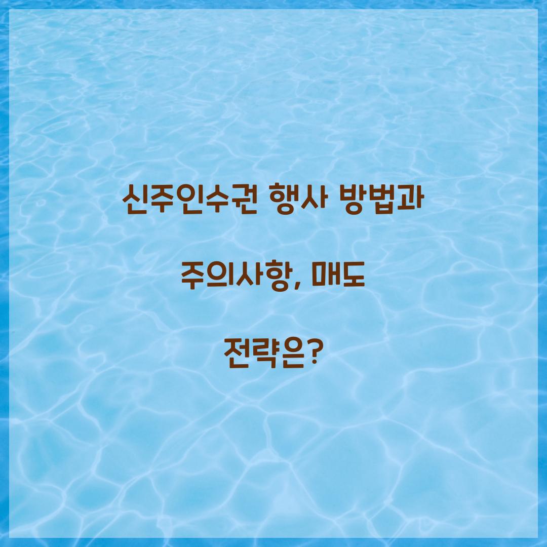 신주인수권 행사
