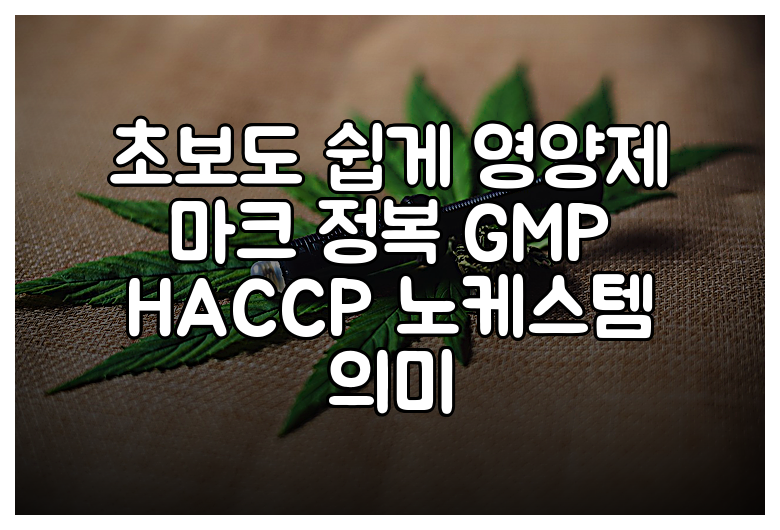 초보도 쉽게 영양제 마크 정복 GMP HACCP 노케스템 의미