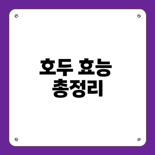 호두 효능 총정리