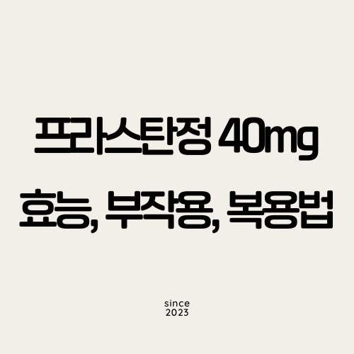 프라스탄정 40mg 효능, 부작용, 복용법 썸네일