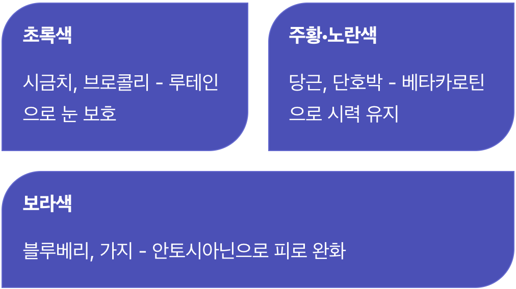 눈을 위한 신호등&amp;#44; 색깔 음식을 드세요