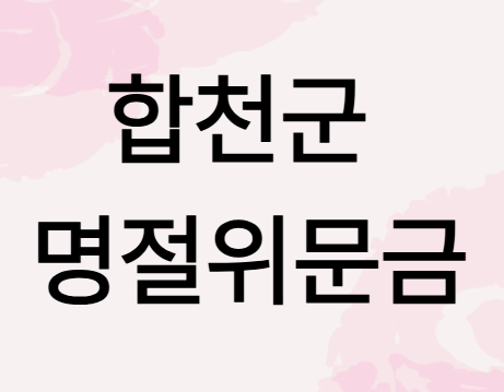 합천군명절위문금