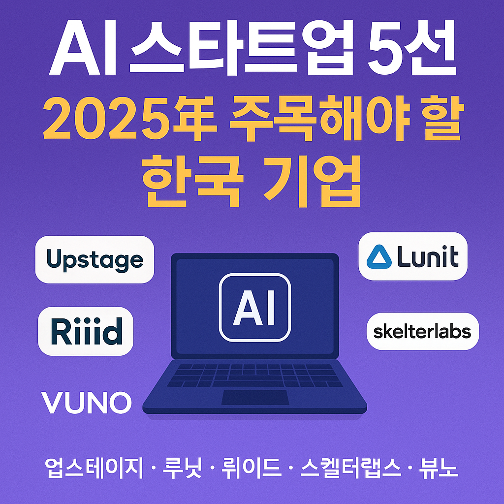 AI 스타트업 5선 – 2025년 한국 기술을 이끌 기업은?