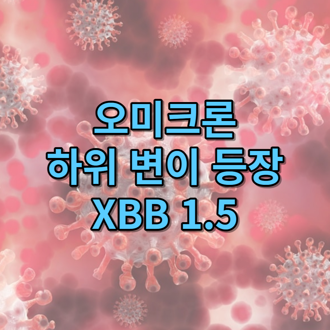 오미크론 하위 변이 등장 XBB 1.5 등장