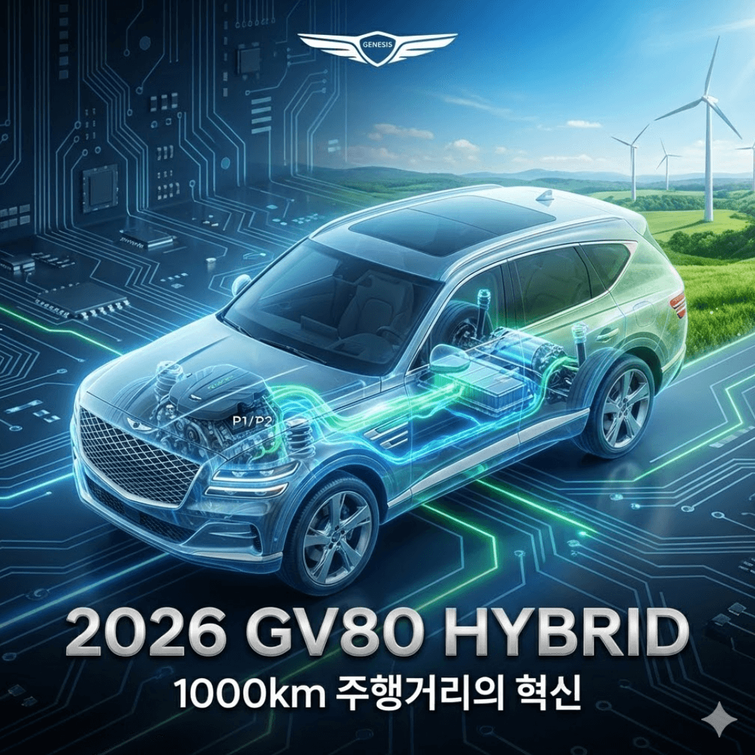 2026 제네시스 GV80 하이브리드: 출시일, 연비, P1+P2 기술 완벽 분석