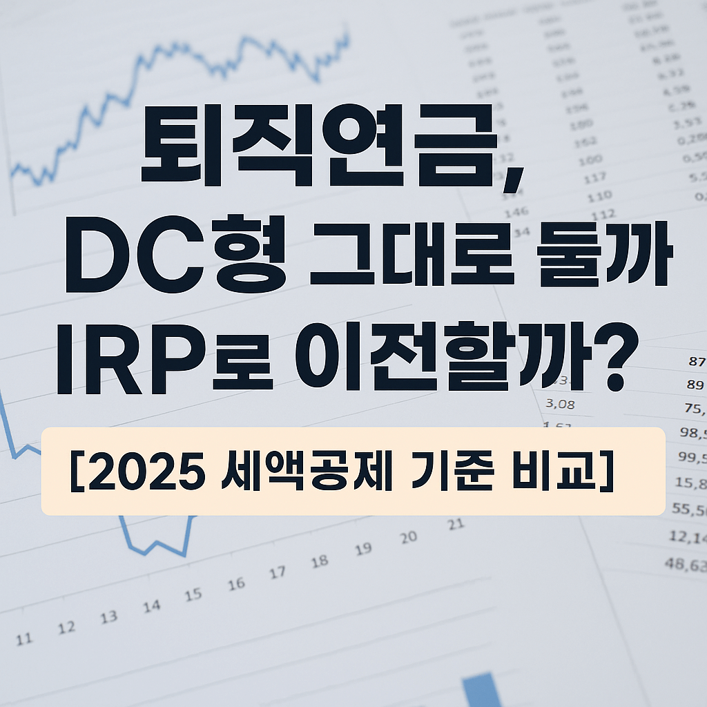 퇴직연금, DC형 그대로 둘까 IRP로 이전할까 2025 세액공제 기준 비교