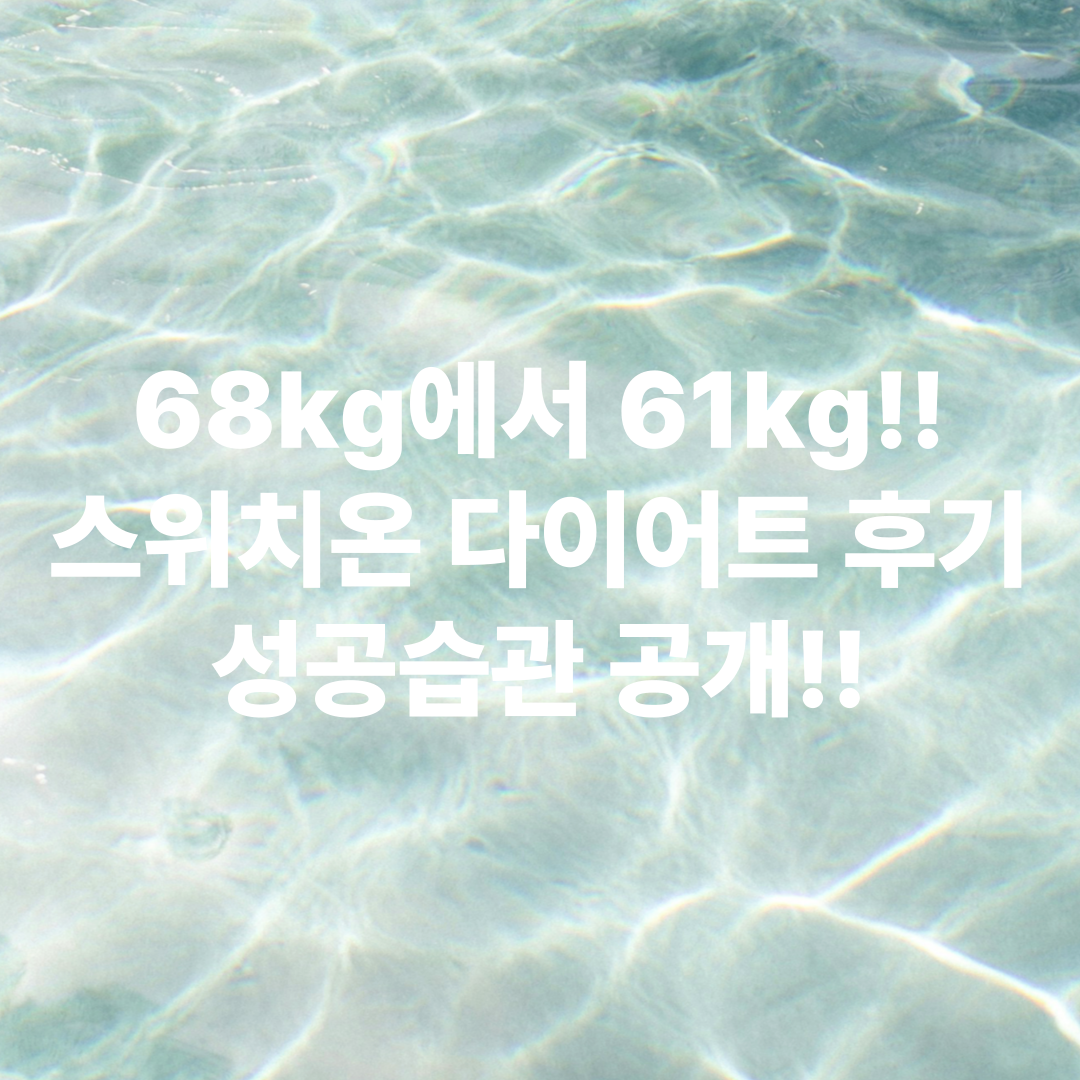 68kg에서 다시 61kg로! 스위치온 다이어트 후기와 성공 습관 공개