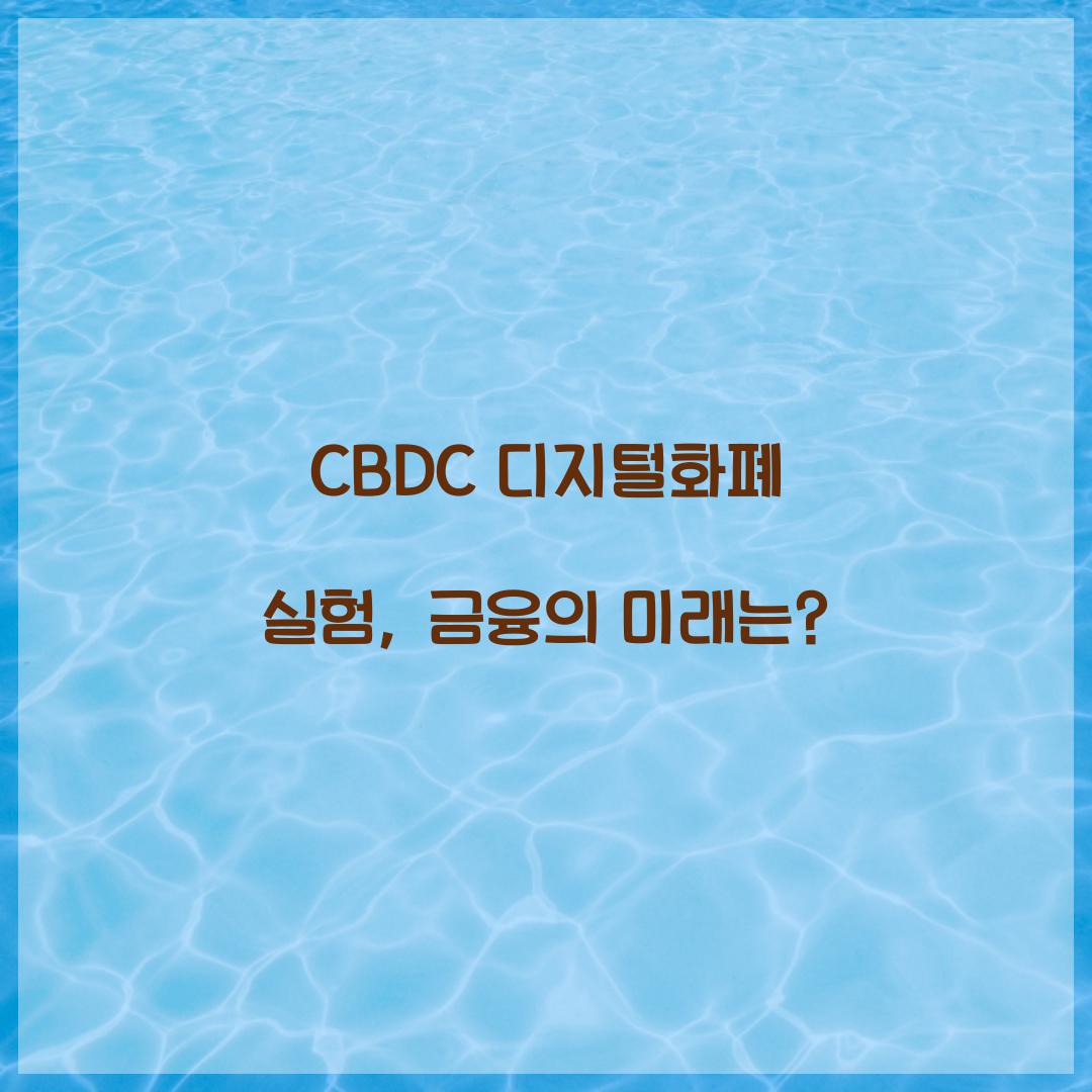 CBDC 디지털화폐 실험