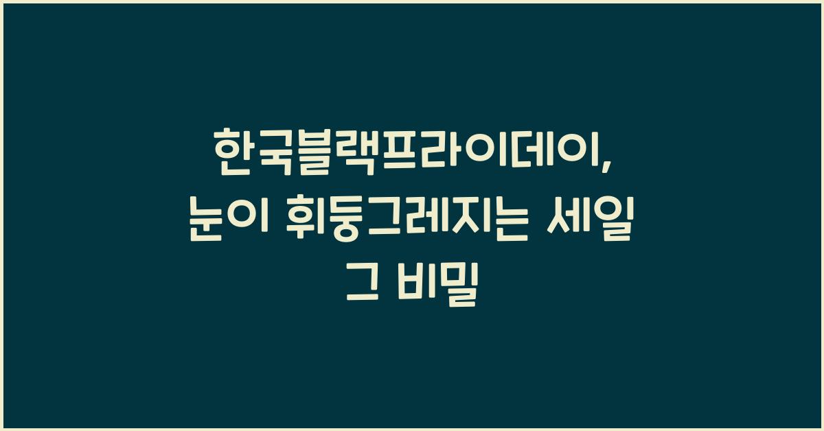 한국블랙프라이데이
