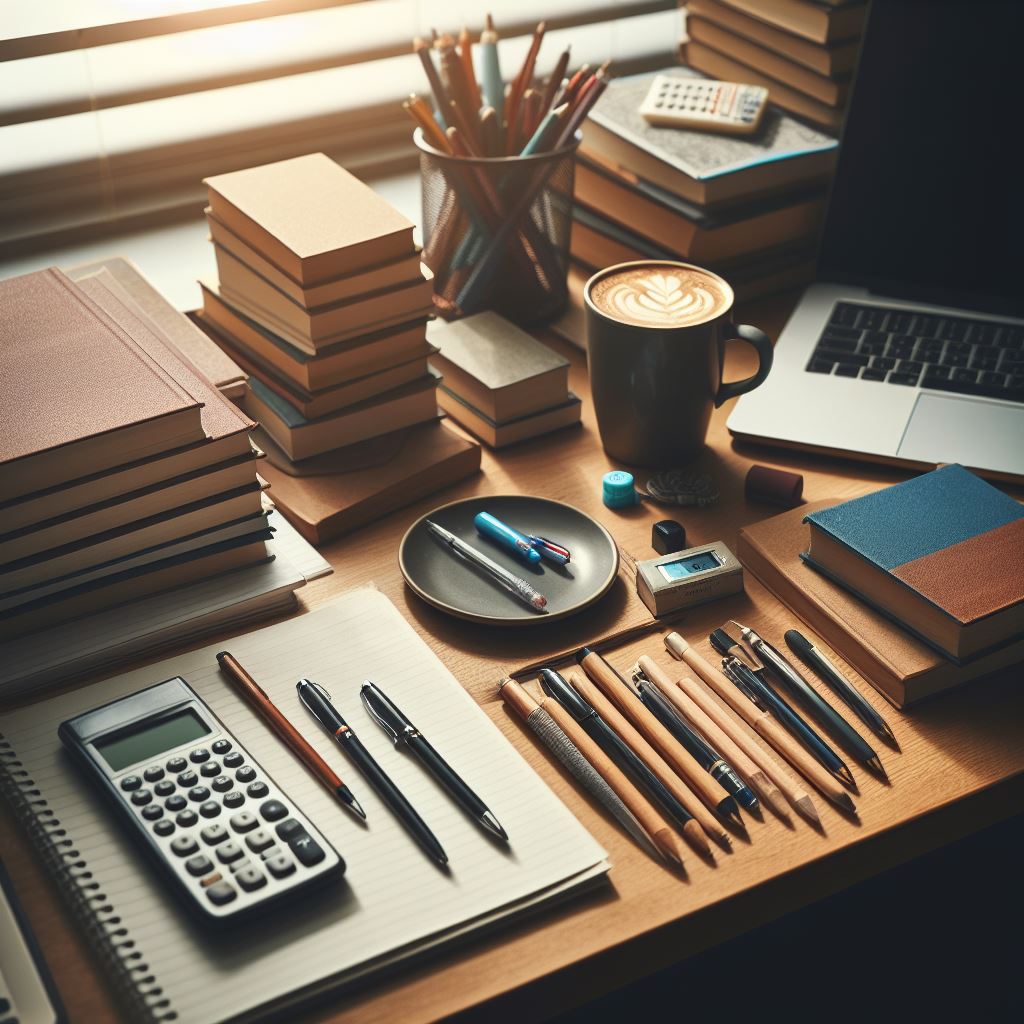 책상 위 문구용품들
