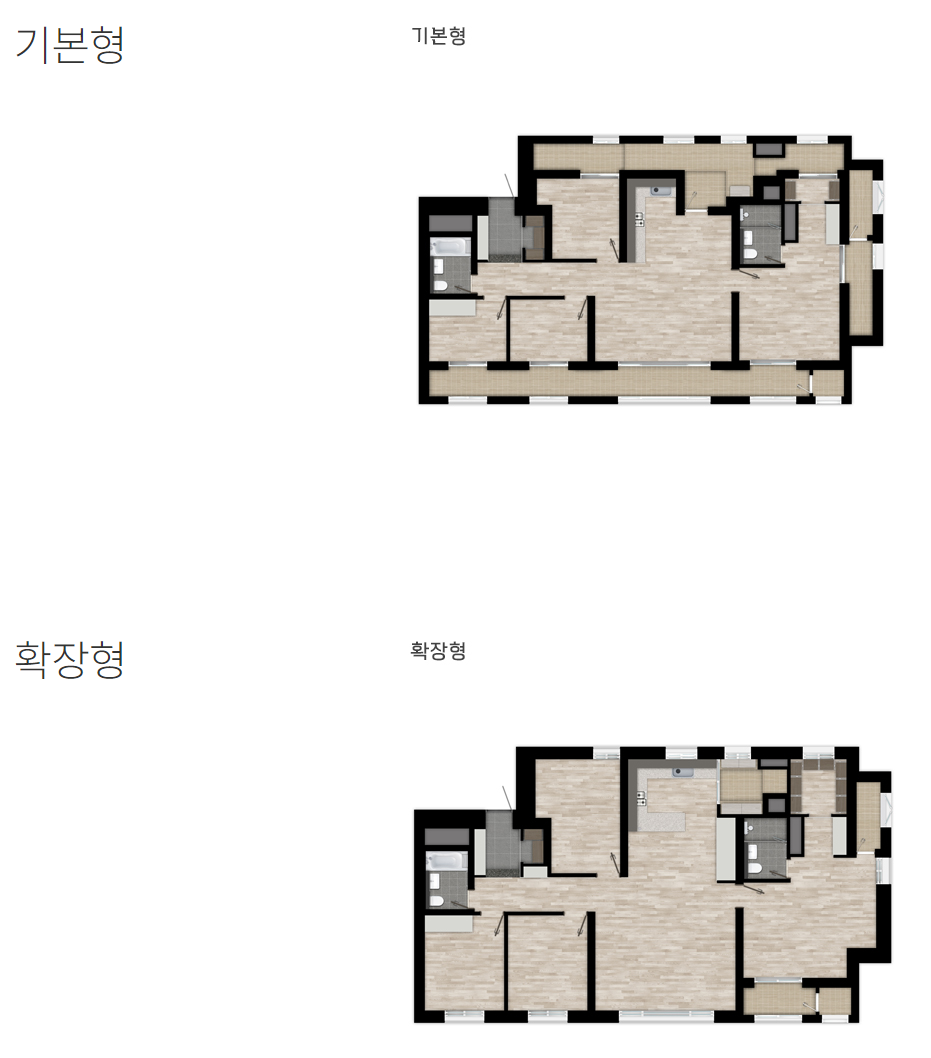 동탄역 롯데캐슬 102타입 평면도