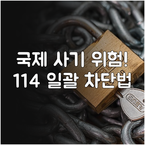 금융 사기 위험 국제 스팸 전화 문자..