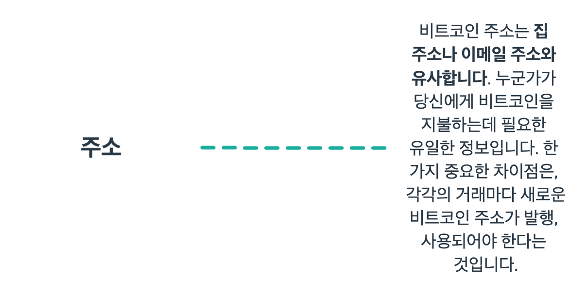 비트코인에 대한 용어 정리 중 주소에 대한 용어 정리 마인드 맵 이미지입니다.