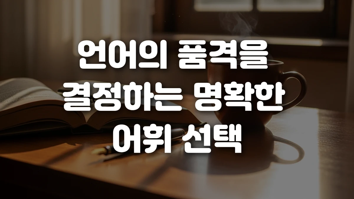 언어의 품격을 결정하는 명확한 어휘 선택