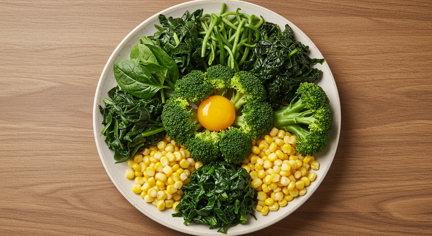 시금치, 케일, 브로콜리 등이 담긴 모습