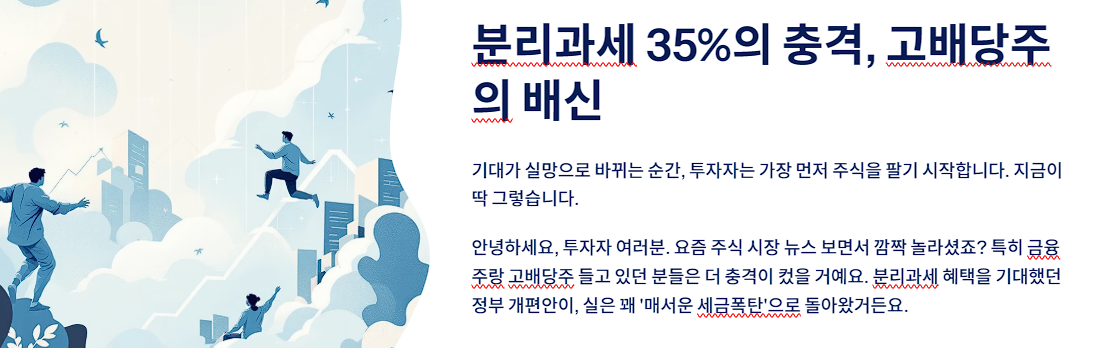 분리과세 35%의 충격, 고배당주의 배신