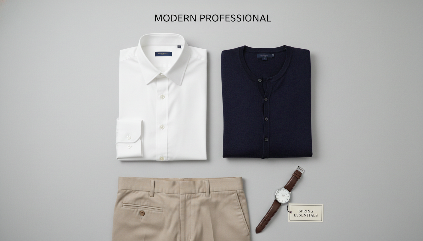 19도 20도 출근룩으로 좋은 링클프리 셔츠와 슬랙스 레이어링 아이템 조합