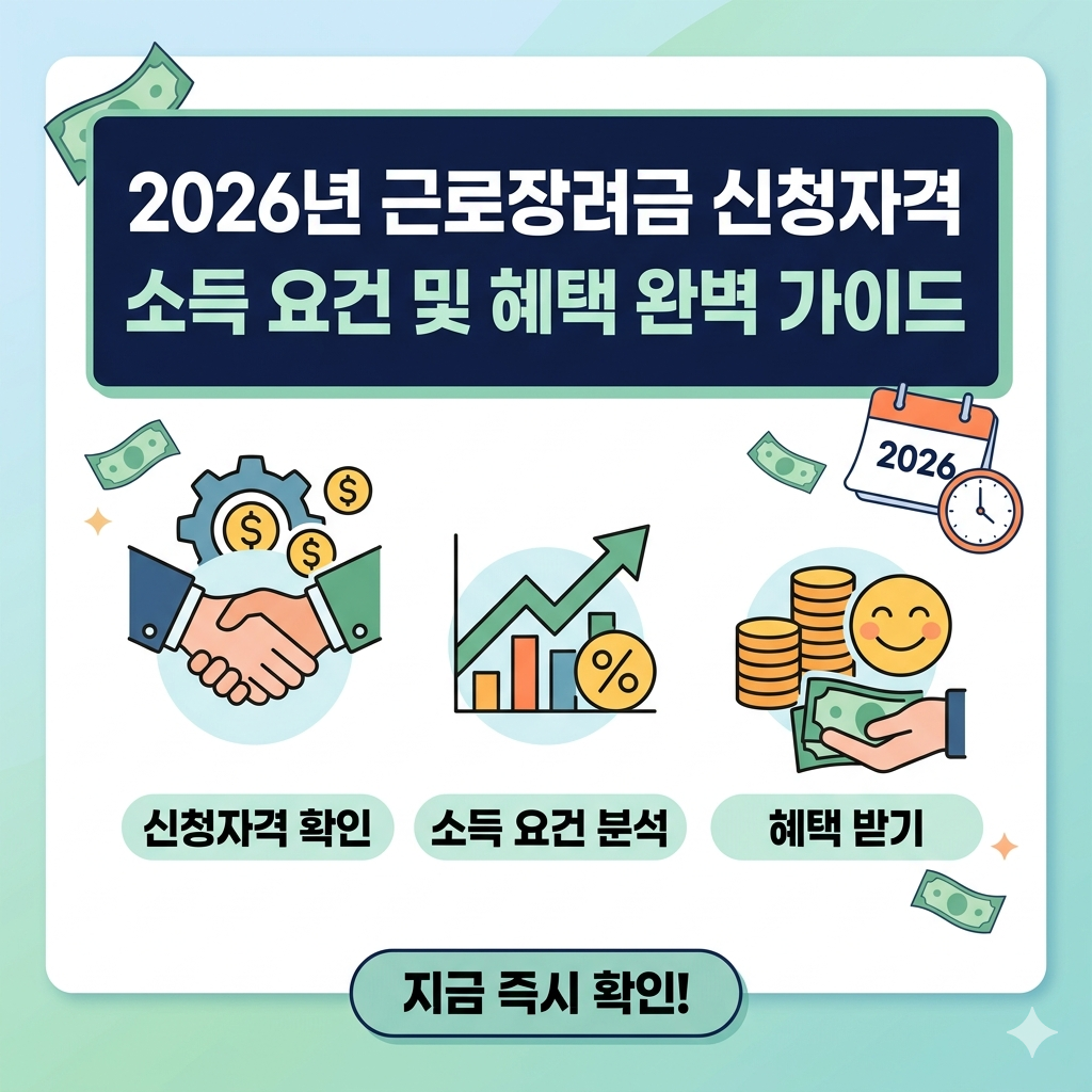 2026년 근로장려금 신청자격 완벽 가이드 소득 요건 확인하고 지금 즉시 혜택 받기