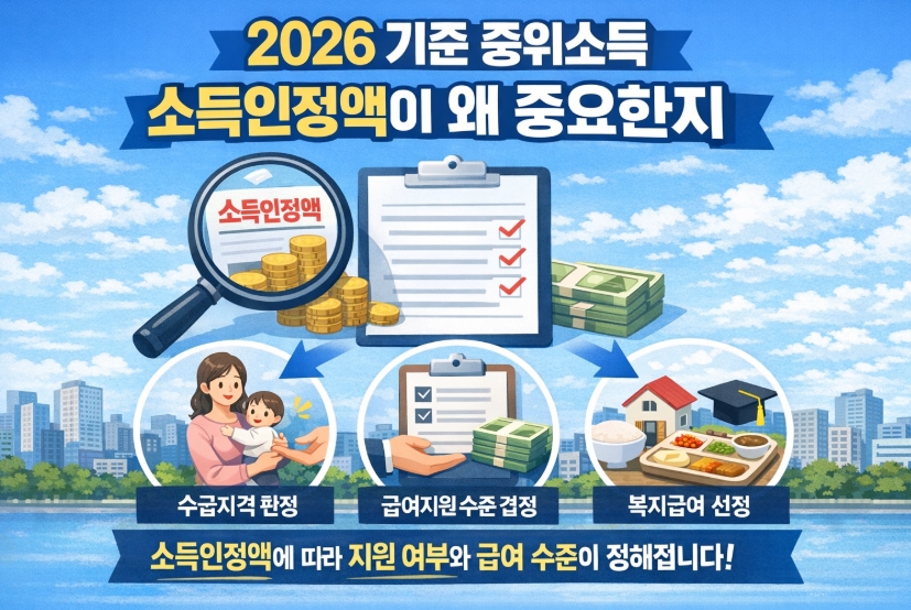 2026 기준중위소득 얼마? 생계급여&middot;주거급여&middot;교육급여 대상 총정리