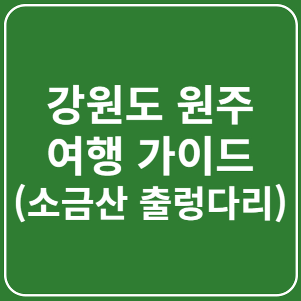 소금산 출렁다리 입장료, 등산코스, 주차장, 이용팁 총정리 (강원 원주 여행)