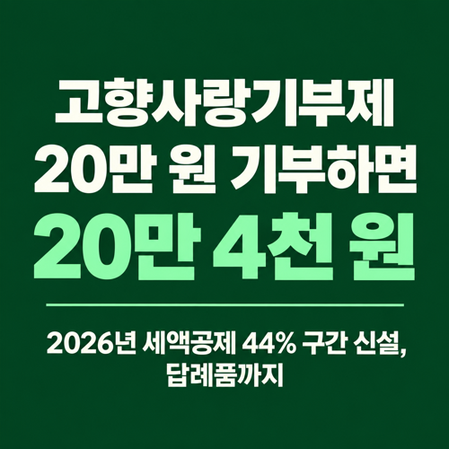 고향사랑기부제 2026년 세액공제율과 답례품 혜택 정리