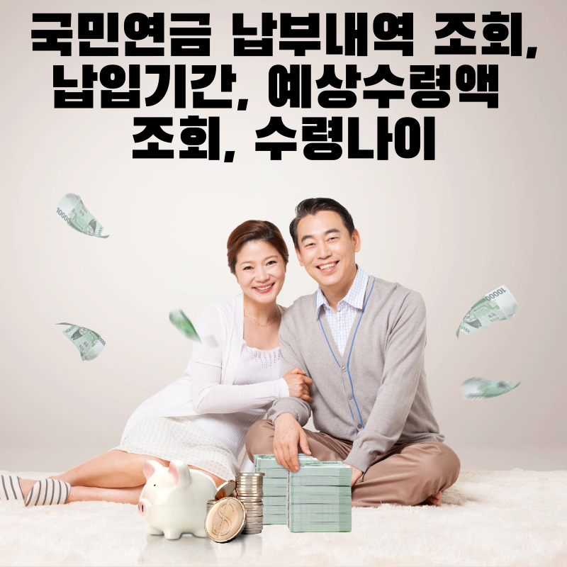 국민연금 납부내역 조회, 납입기간, 예상수령액 조회, 수령나이